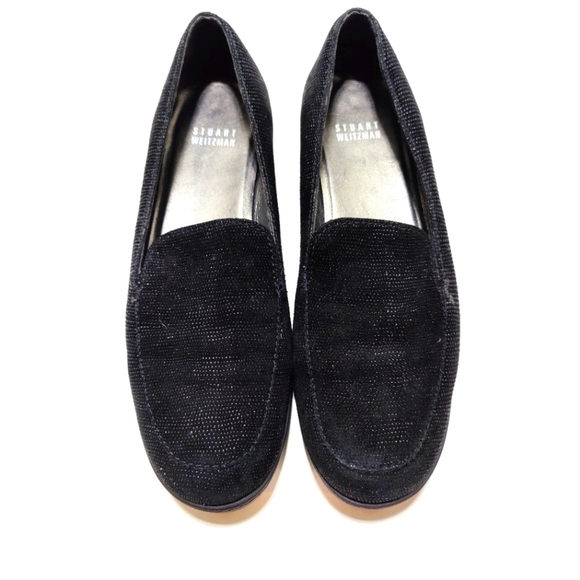 Stuart Weitzman Shoes Casual Slip On  Black Women's Wedge Loafer Size 7.5 - Picture 2 of 10